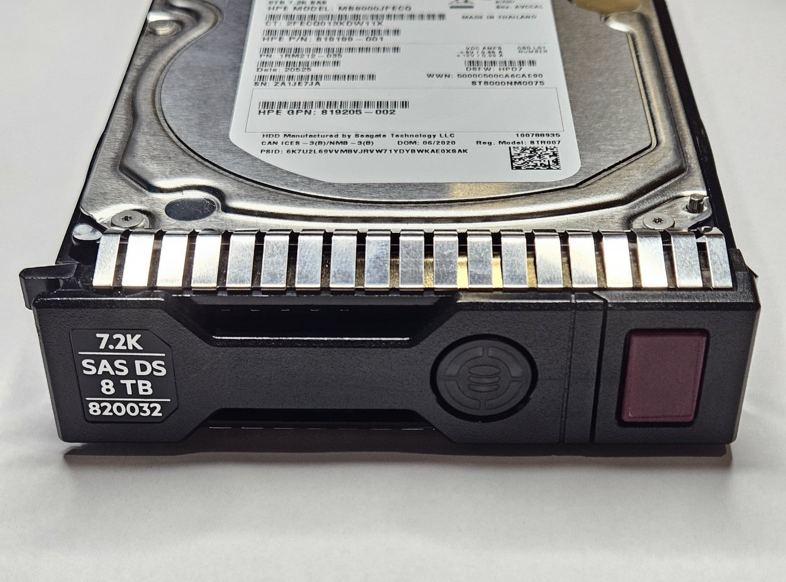 HP 8TB 7200RPM SAS 12Gbps Midline Hot Swap (512e) 3.5" Hard Drive 820032-0012