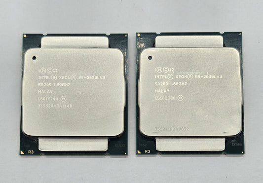 LOT OF 2 Intel Xeon E5-2630L v3 1.8GHz 20MB LGA2011-3 8-Core CPU Processor SR2090
