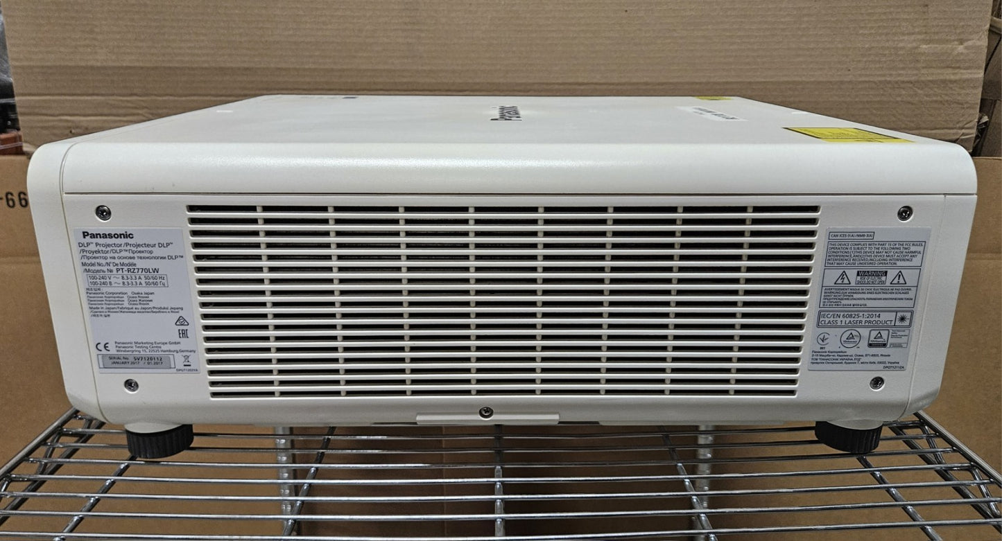 Panasonic Laser WUXGA DLP 7000 Lumens Projector 6149 Hours 6109 Lamp PT-RZ7705