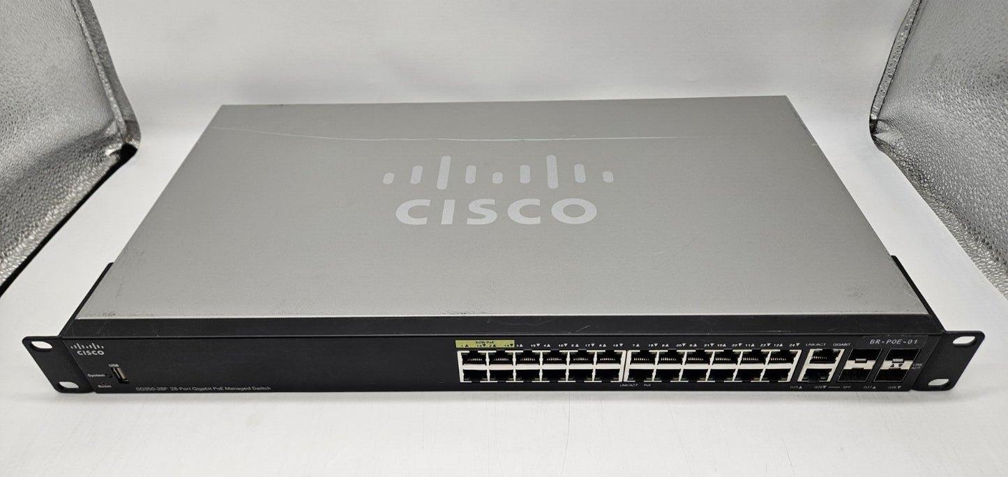 Cisco SG350-28 24-Port PoE GbE + 4-Port SFP Network Switch SG350-28P0