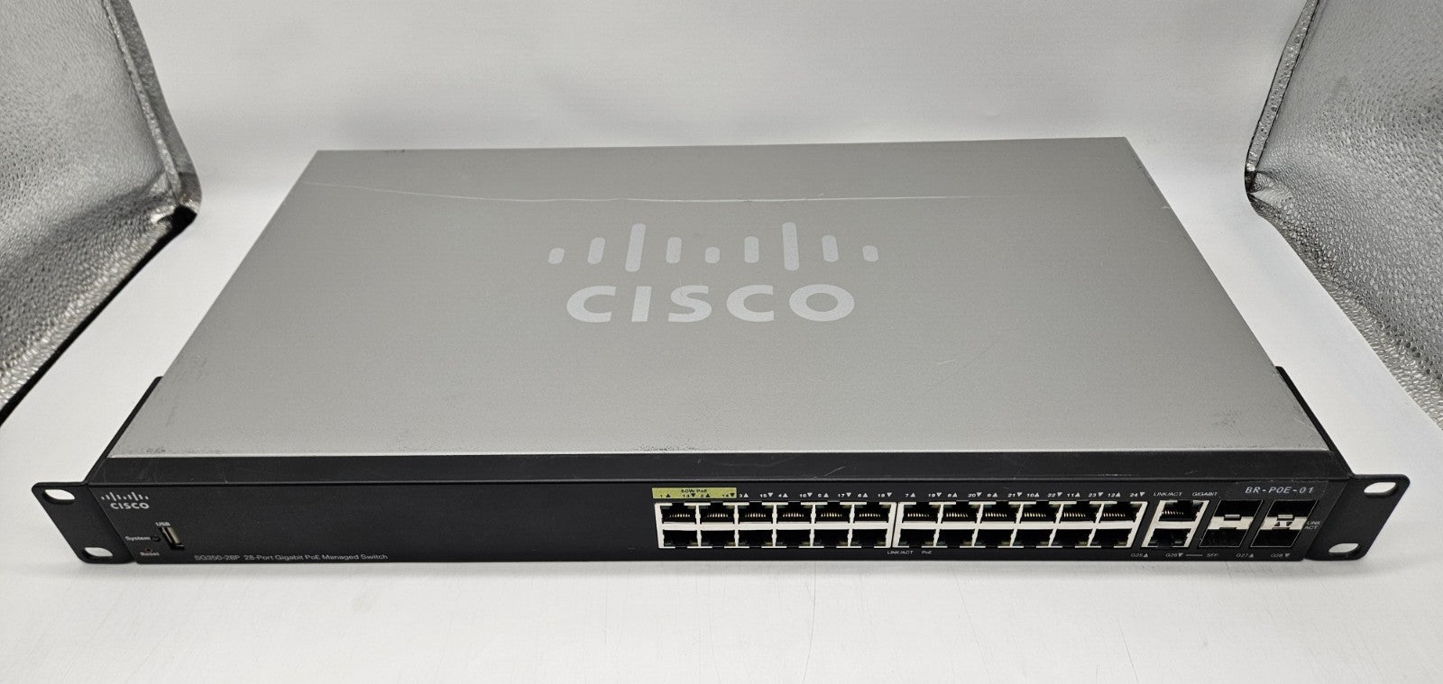 Cisco SG350-28 24-Port PoE GbE + 4-Port SFP Network Switch SG350-28P0