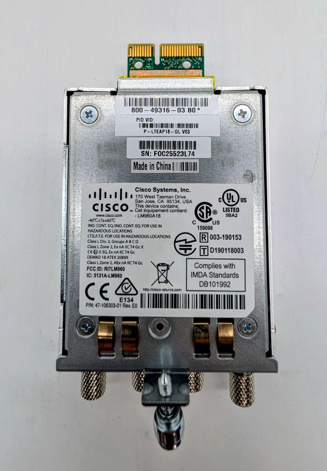 Cisco P-LTEAP18-GL 4G LTE Advanced Pro Wireless Cellular Modem0