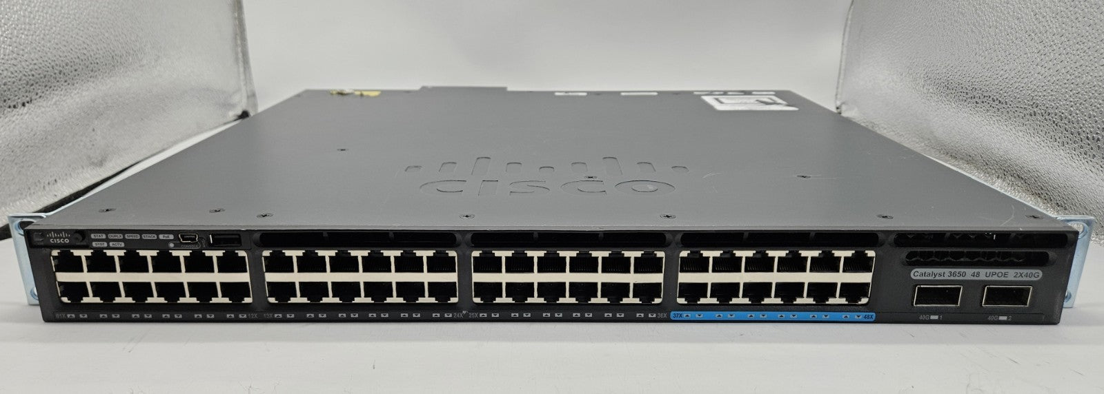 Cisco 3650 48-Port UPoE GbE (12-10GbE) 2-QSFP Network Switch WS-C3650-12X48UZ-E1