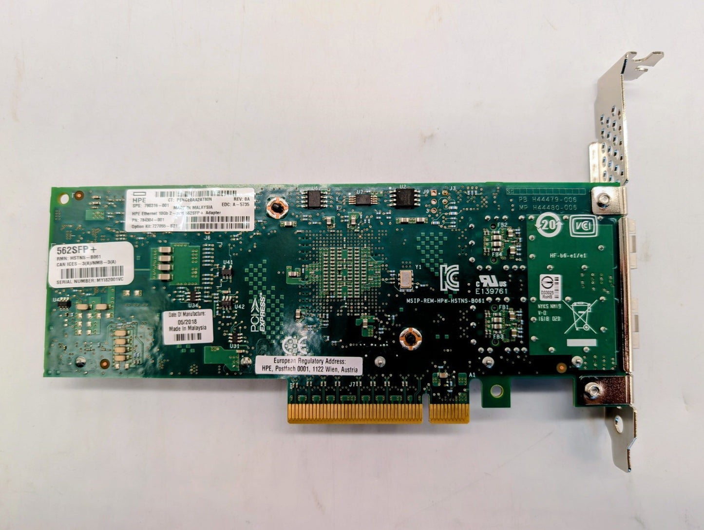 Genuine HP 790316-001 ETHERNET 10GB 2-Port 562SFP+ Adapter Standard Bracket2