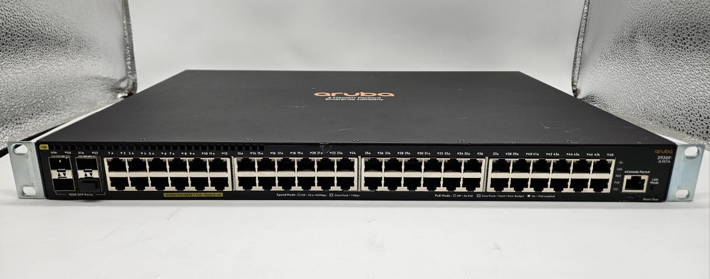 Aruba 2930F 48-Port Gigabit Ethernet PoE+ & 4-Port 1Gb SFP Network Switch JL557A1