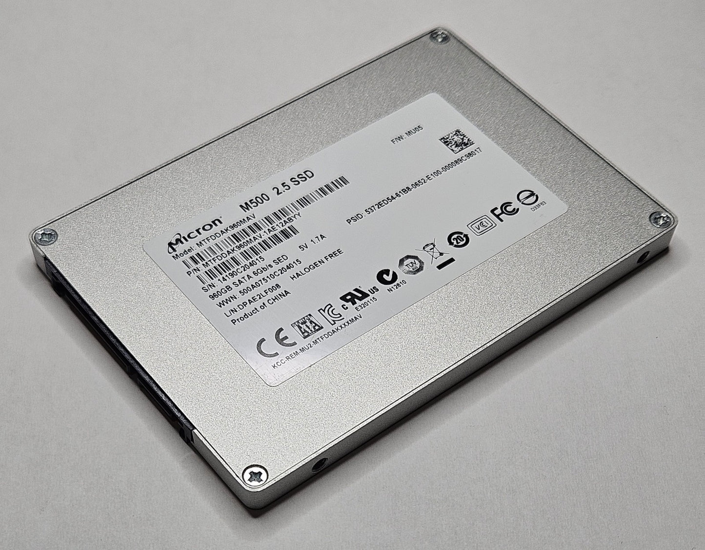 Micron M500 960GB MLC SATA 6Gbps 2.5" SSD MTFDDAK960MAV0