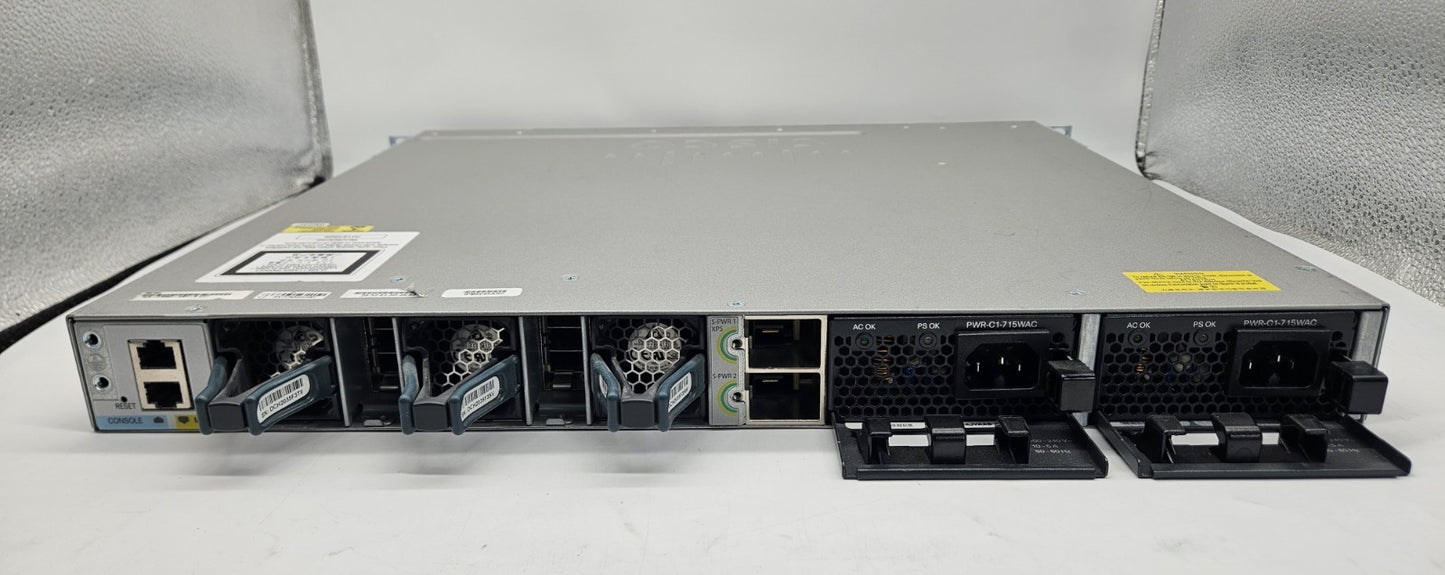 Cisco Catalyst 3850 48-Port GbE PoE+ Switch w/NM-2-10G & 2xPSU WS-C3850-48P-S3