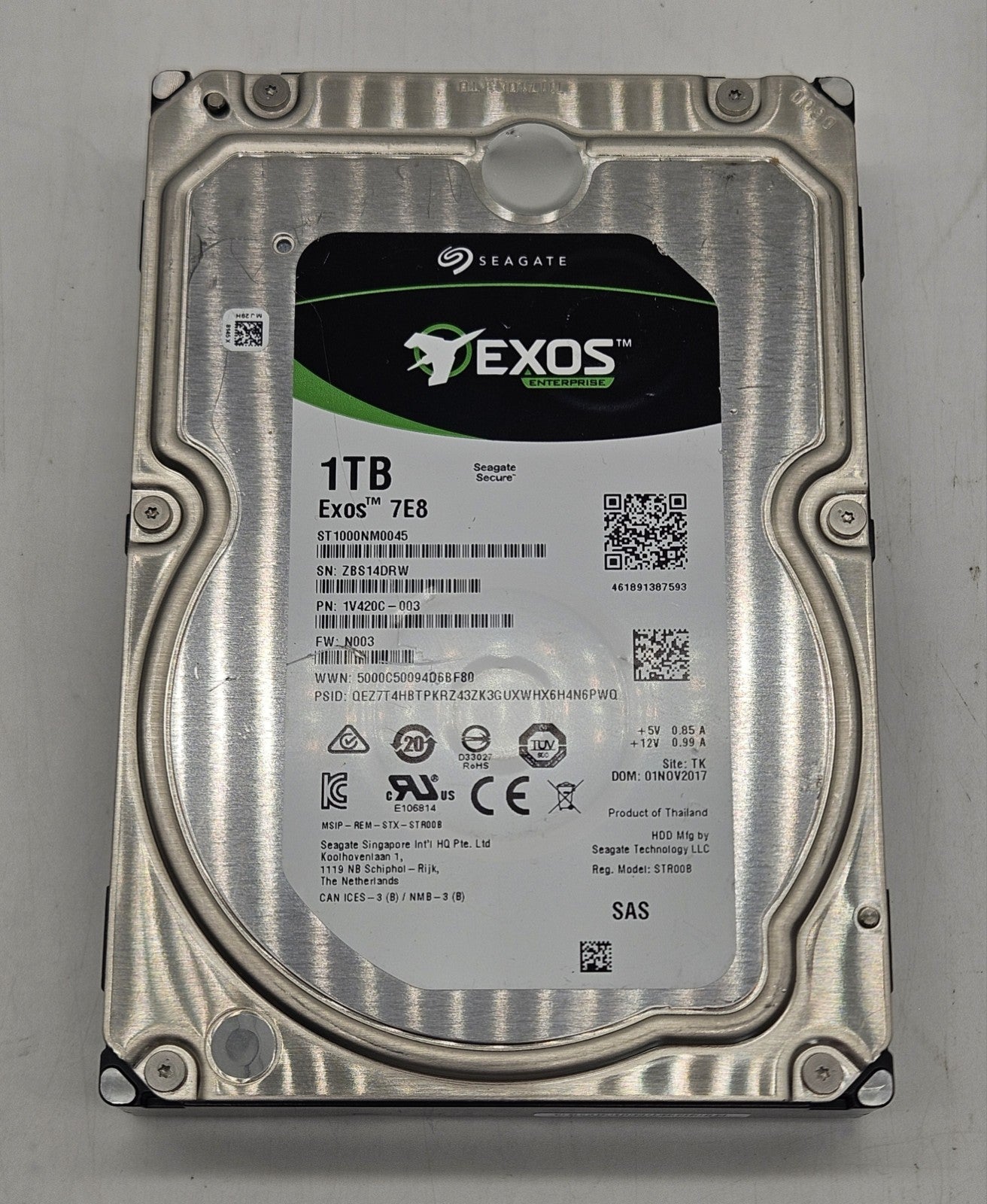 LOT OF 2 Seagate Exos 1TB 7200RPM SAS 12Gbps 128MB 3.5" Hard Drive ST1000NM00451