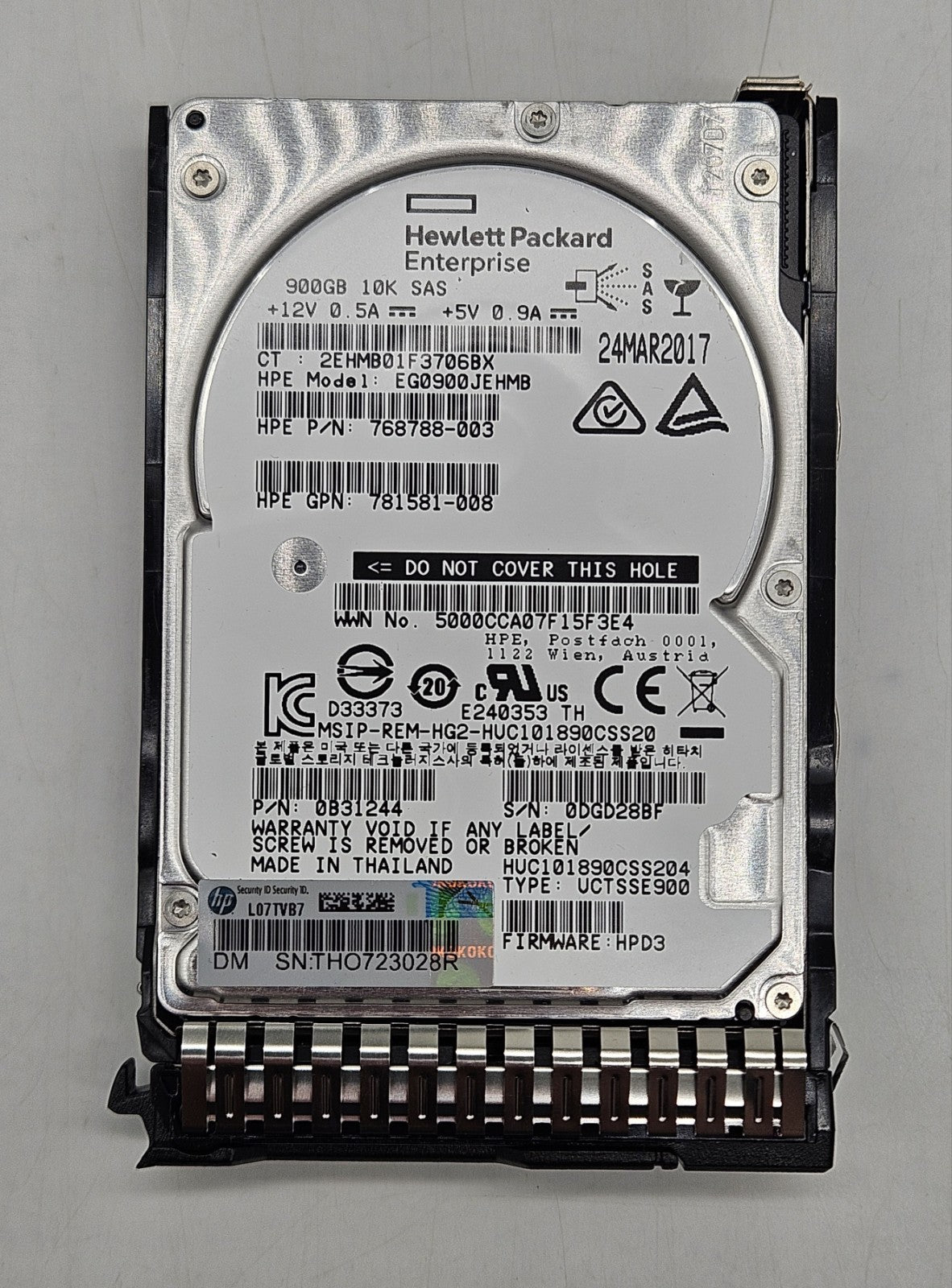 LOT OF 2 HP 900GB 10k RPM SAS 12Gbps Dual Port 2.5 Hard Drive 785411-0011
