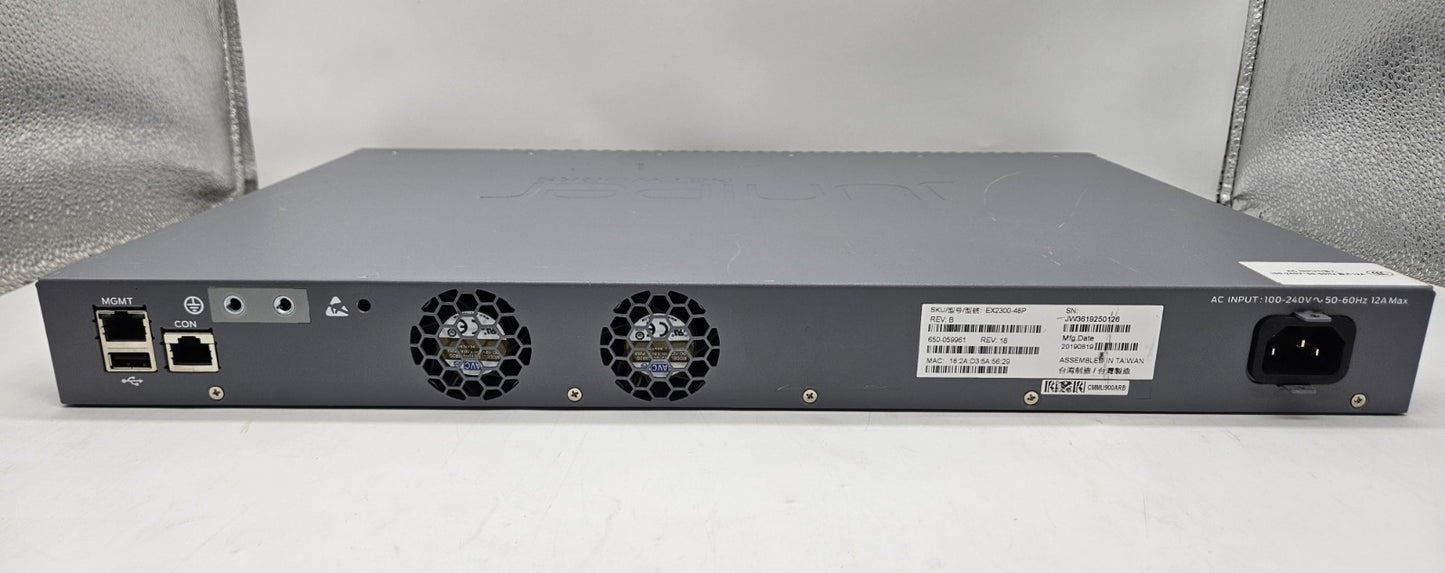 Juniper 48-Port GbE PoE+ & 4-Port 10GB SFP+ Layer 2 Network Switch EX2300-48P3