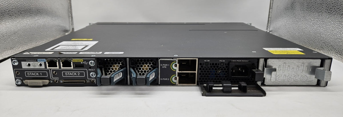 Cisco Catalyst 3750X 12-Port SFP Network Switch w/10G Mod 2x PS WS-C3750X-12S-S3