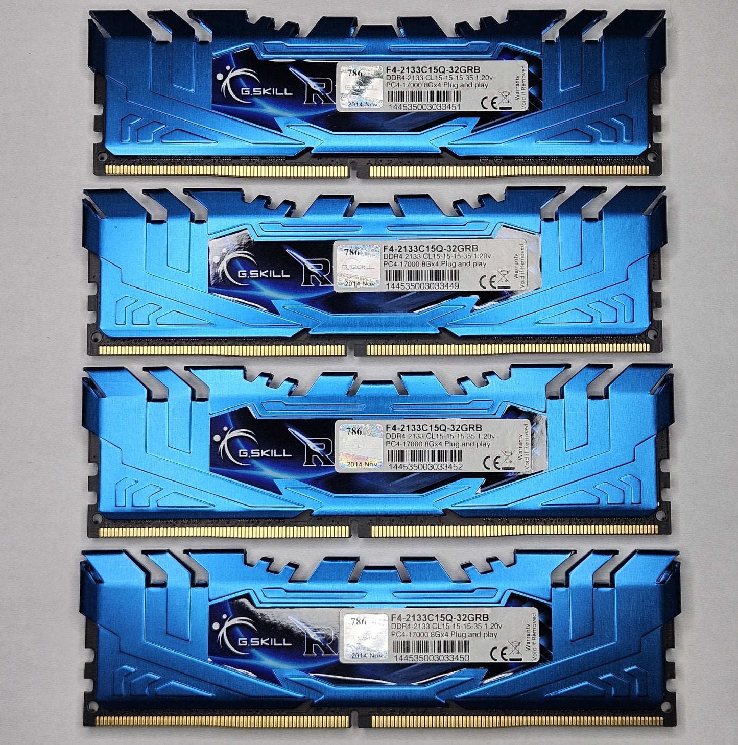 Ripjaws 32GB Kit (4X8GB) PC4-17000 DDR4-2133MHz Desktop Memory F4-2133C15Q-32GRB0