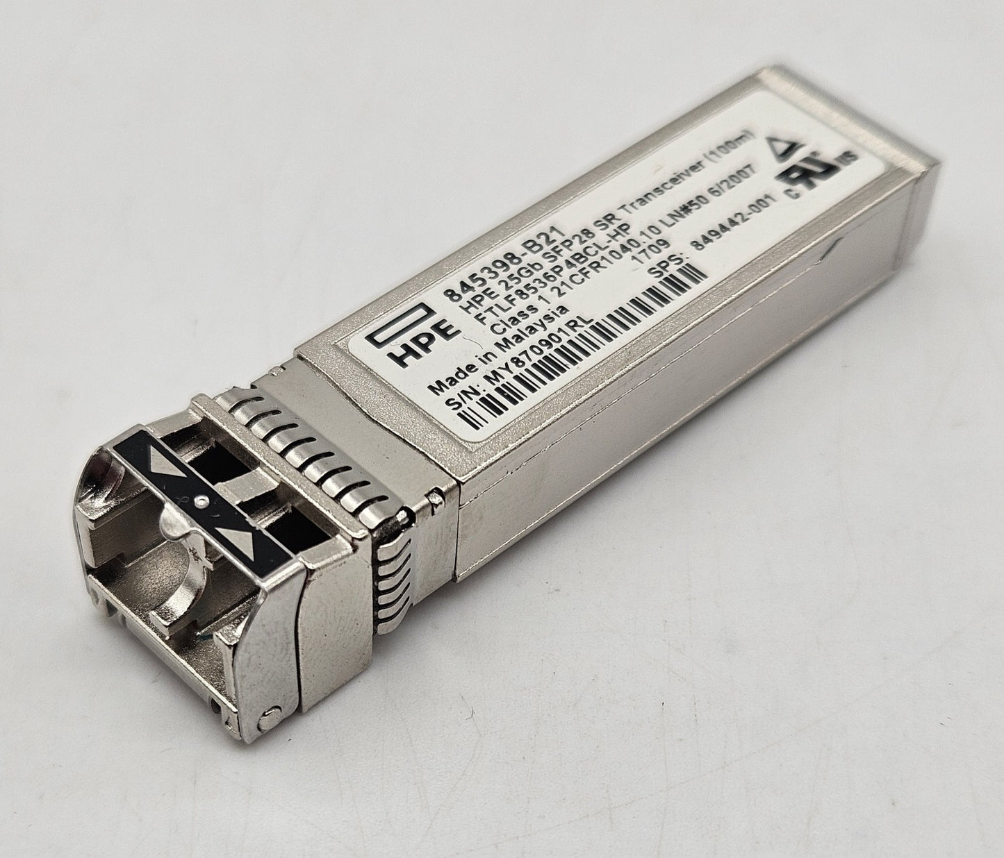 HP 845398-B21 25GBase-SR MMF 100m 850nm Duplex LC SFP28 Transceiver 849442-0010