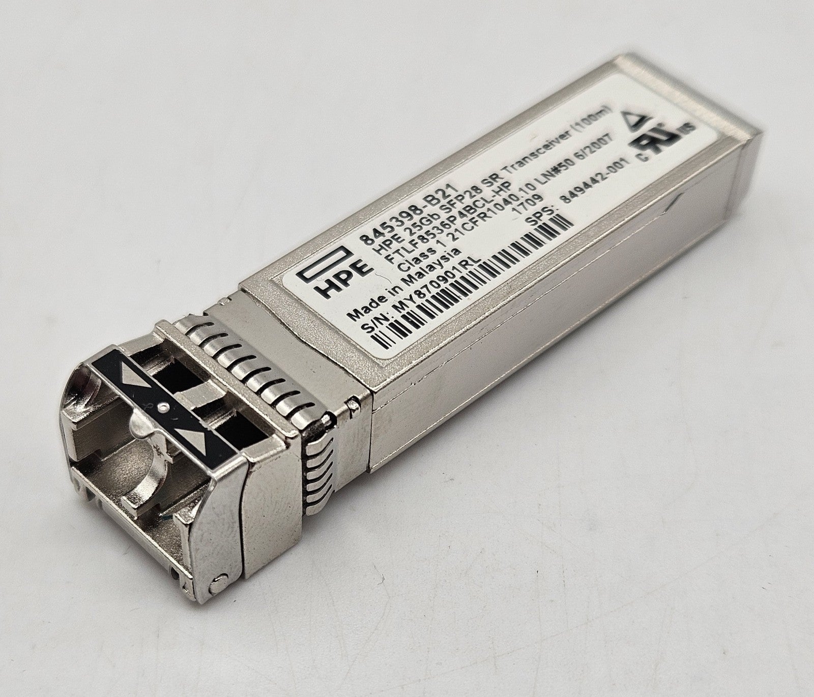 HP 845398-B21 25GBase-SR MMF 100m 850nm Duplex LC SFP28 Transceiver 849442-0010