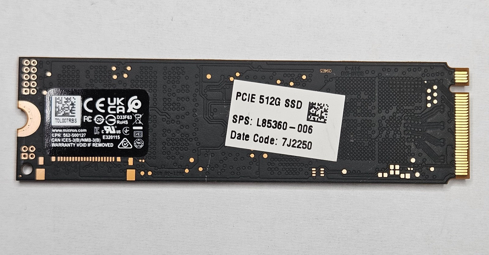 Micron 3400 512GB TLC PCIe 4.0 x4 NVMe M.2 2280 SSD MTFDKBA512TFH1