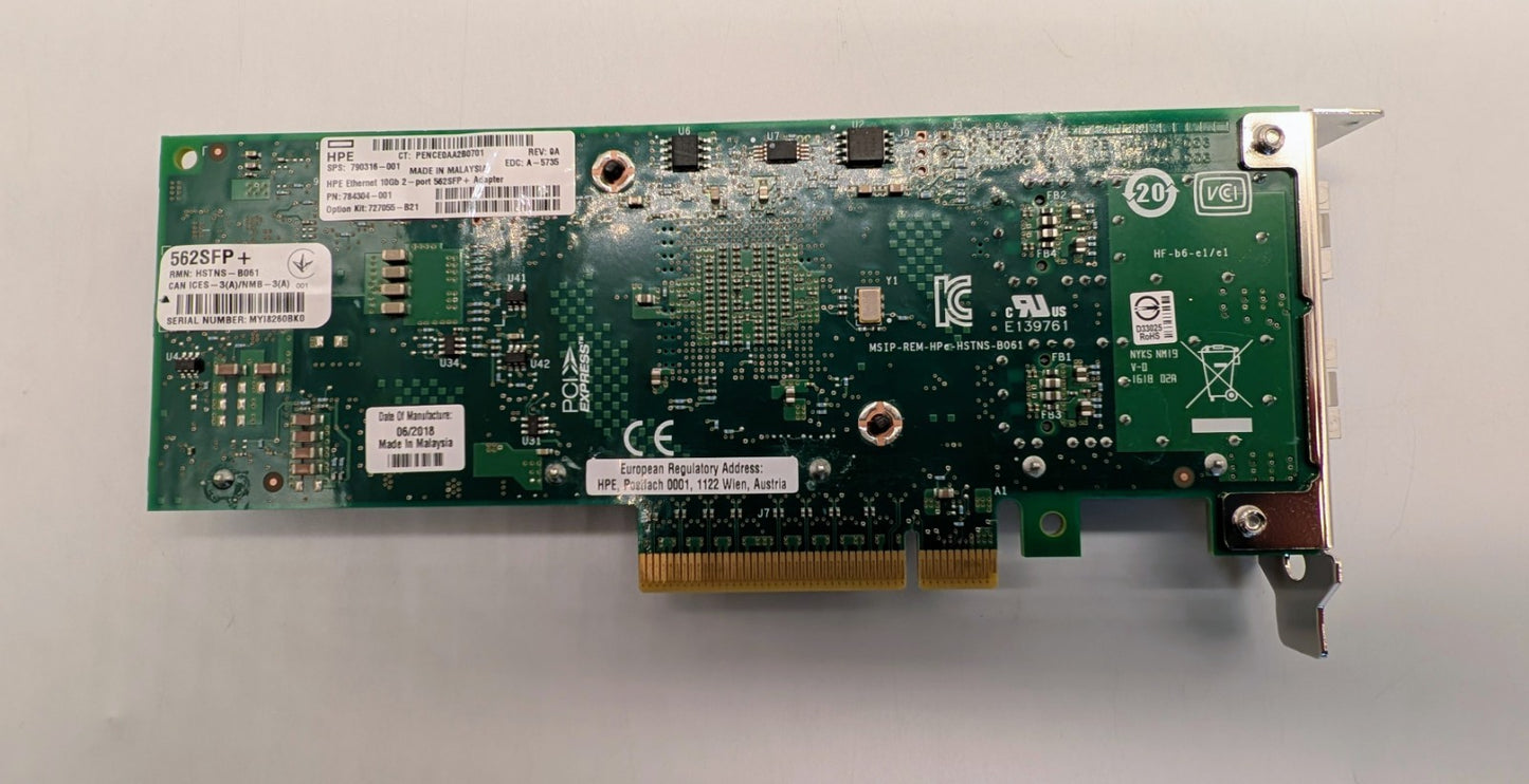 Genuine HP 790316-001 ETHERNET 10GB 2-Port 562SFP+ Adapter Low Profile1