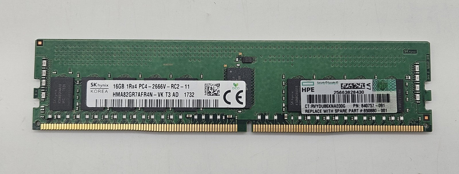 HP 16GB 1Rx4 PC4-21300 DDR4-2666MHz ECC REG 288-Pin Server Memory RAM 840757-0911