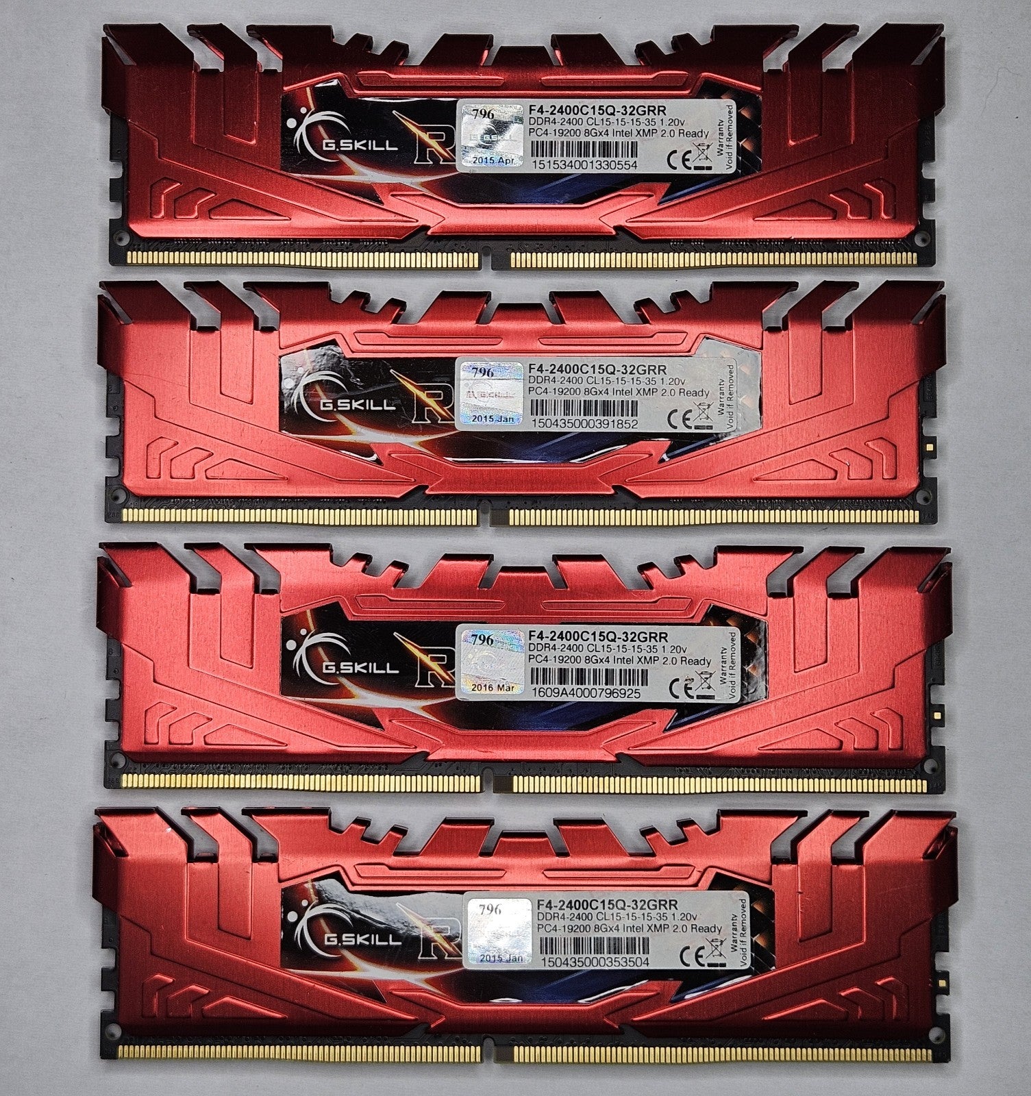 Ripjaws 32GB Kit (4X8GB) PC4-19200 DDR4-2400MHz Desktop RAM F4-2400C15Q-32GRR0