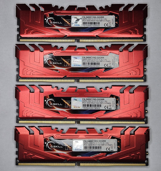 Ripjaws 32GB Kit (4X8GB) PC4-19200 DDR4-2400MHz Desktop RAM F4-2400C15Q-32GRR0