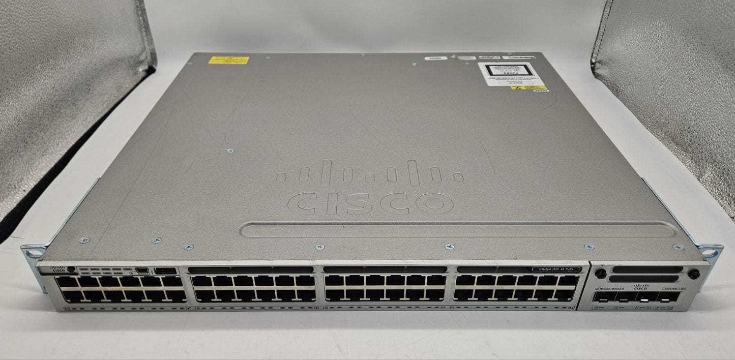 Cisco Catalyst 3850 48-Port GbE PoE+ Switch w/NM-2-10G & 2xPSU WS-C3850-48P-S0