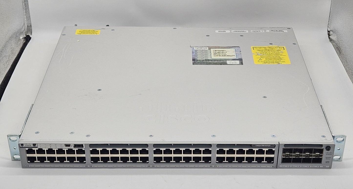 Cisco Catalyst 9300 48-Port PoE+ GbE Switch w/ C9300-NM-8X & 1x PSU C9300-48P-E0