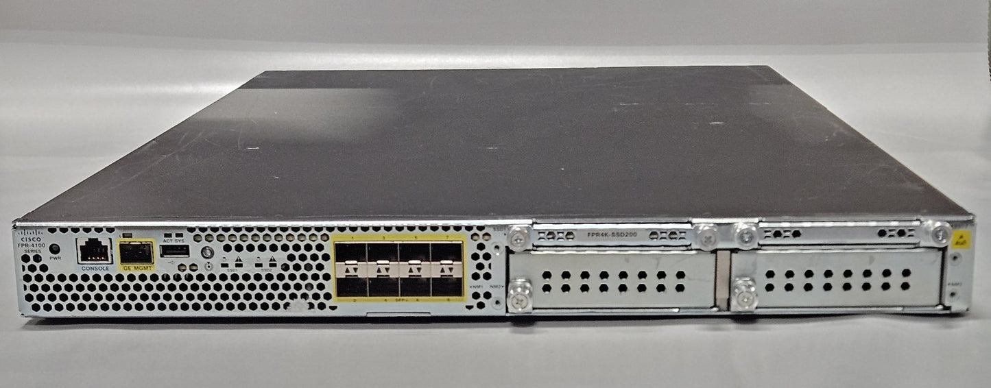 Cisco FirePower 4100 8-Port 10Gb SFP+ Firewall Appliance w/800GB SSD FPR-4120-K91