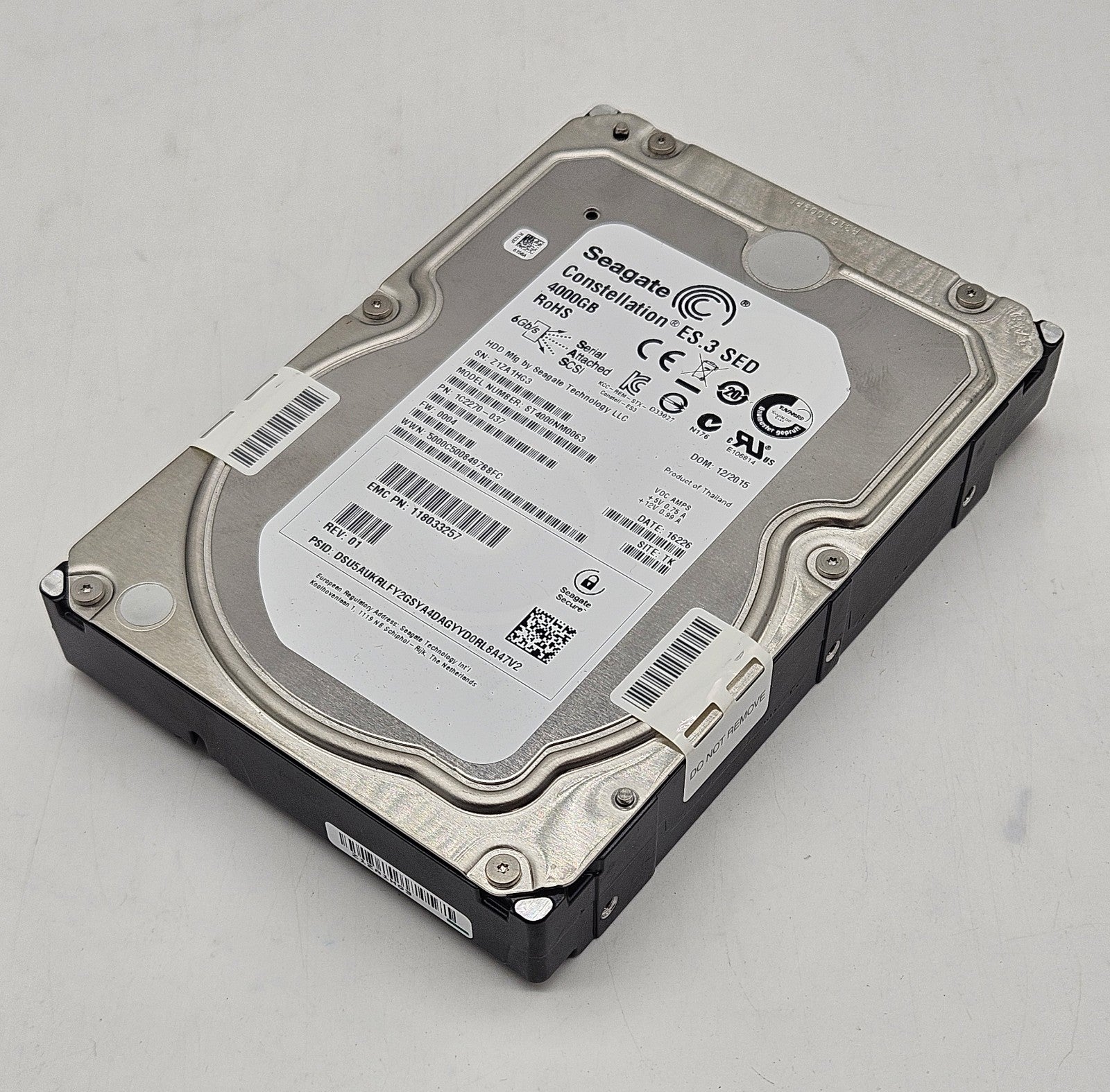 Seagate ES.3 4TB 7200RPM SAS 6Gbps 128MB Cache 3.5" Hard Drive ST4000NM00630