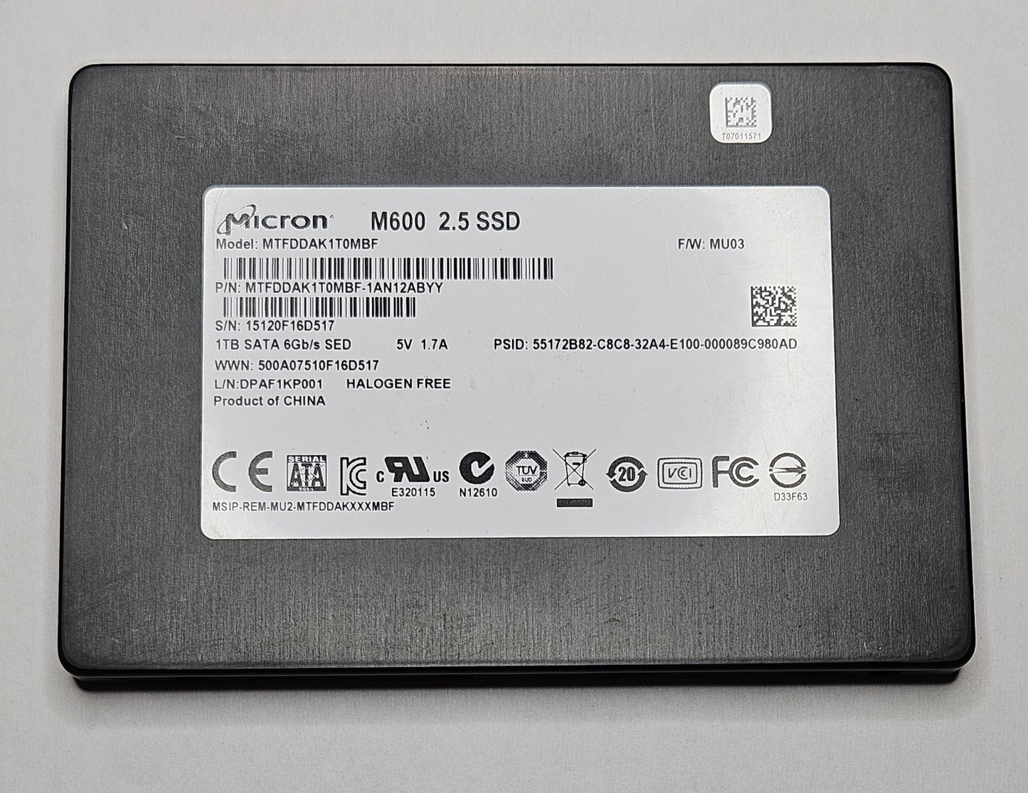 Micron M600 1TB MLC SATA 6Gbps 2.5" SSD MTFDDAK1T0MBF1
