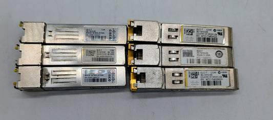 LOT OF 6 Cisco 1GB Base-T Copper 100m RJ-45 Connector to SFP Transceiver GLC-T0