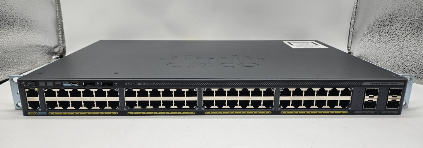 Cisco 2960X 48-Port GbE & 4-Port SFP Network Switch w/ Stack WS-C2960X-48TS-L1