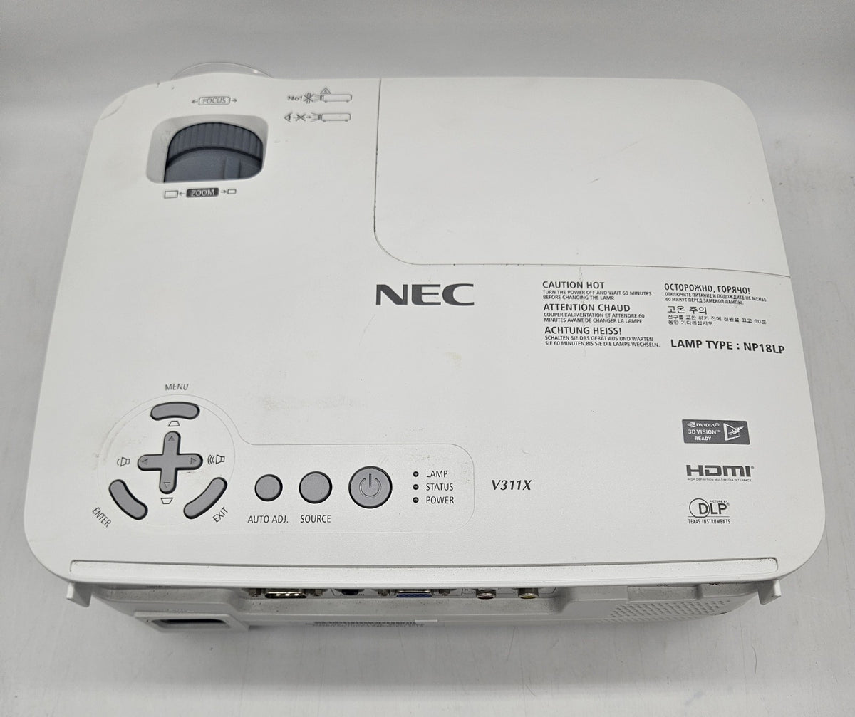 DLP 3100 Lumens Projector 1608 Hours (Dust Specs when Fully Zoomed Out) NP-V311X2