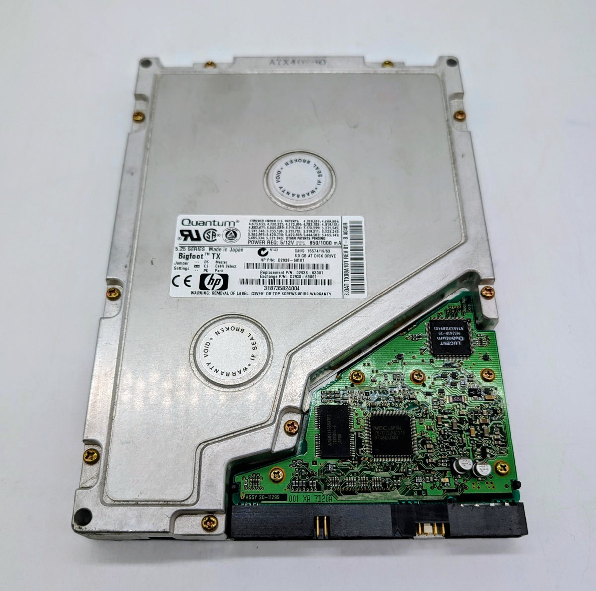 Quantum Bigfoot TX 8GB IDE TX08A011 D2938-60101 5.25″ AT Desktop HDD  *UNTESTED*0