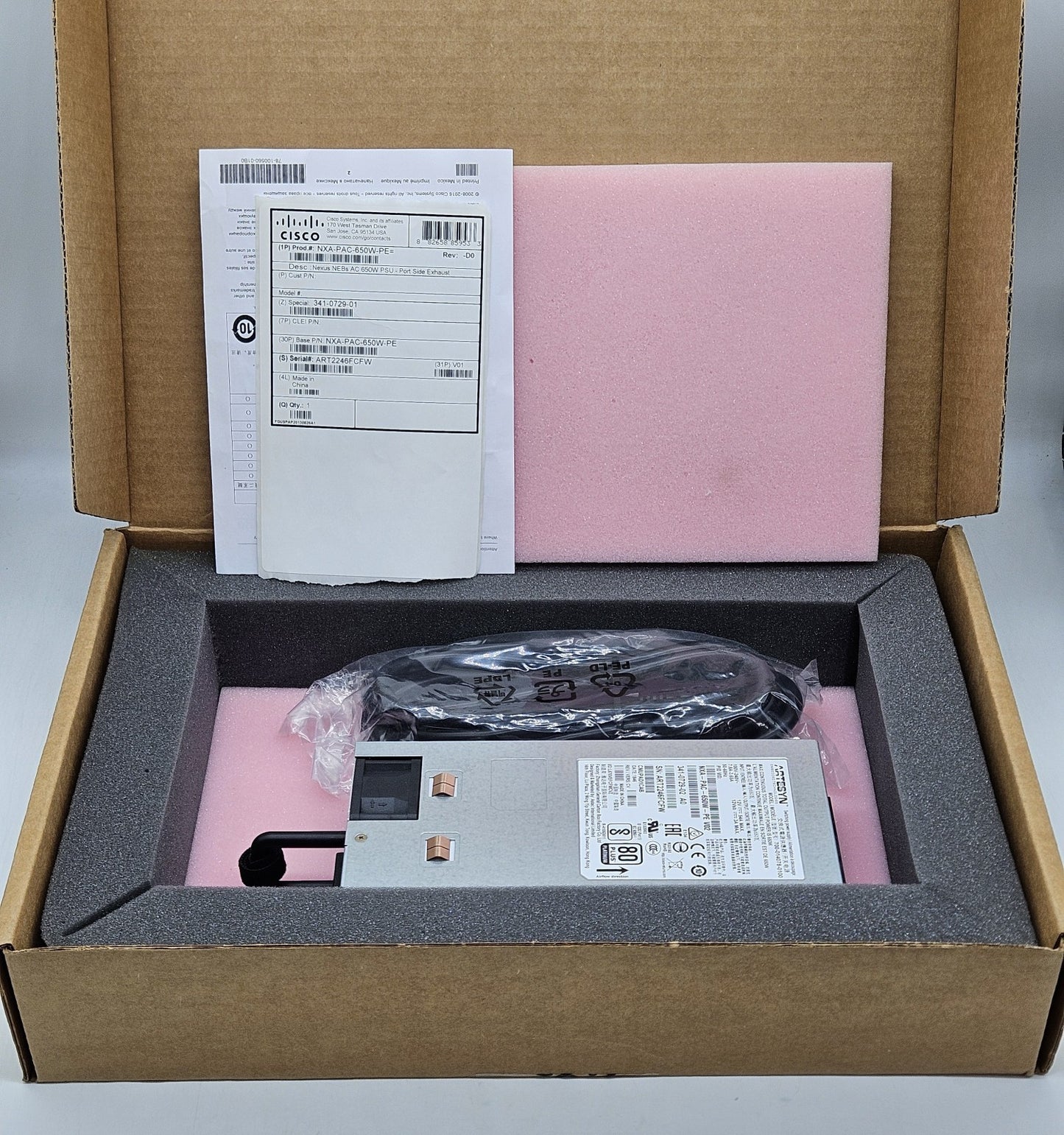 Cisco 650W Power Supply Nexus 3000/9000 Switches (Port Exhaust) NXA-PAC-650W-PE2