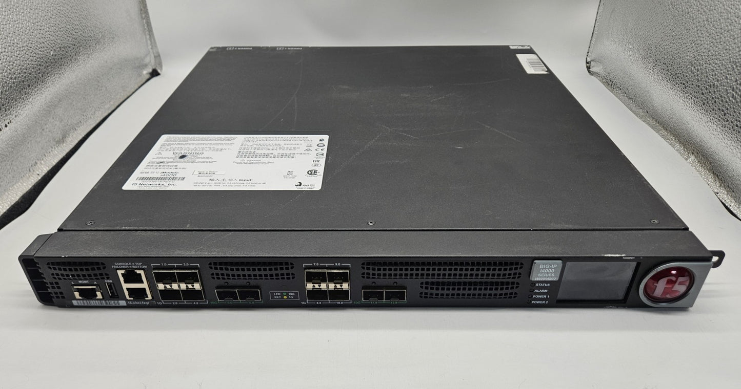 F5 Networks 8-Port SFP 4-Port SFP+ Load Balancer w/ 2x PSU I4000 No OS/HDD0
