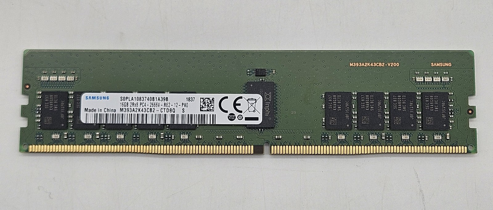 Samsung 16GB 2Rx8 PC4-21300 DDR4-2666MHz ECC REG Server RAM M393A2K43CB2-CTD0
