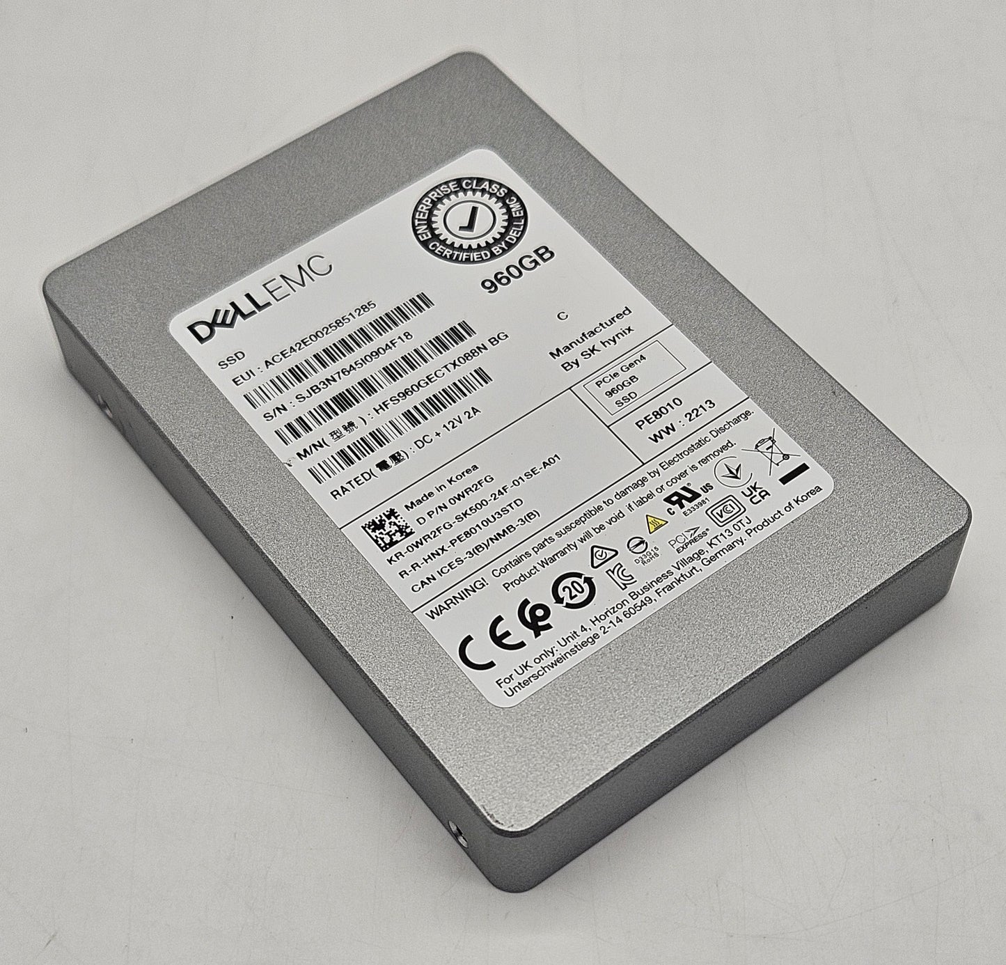 Hynix PE8010 960GB TLC Read Intensive PCIe 4x4 U.2 NVMe 2.5" SSD HFS960GECTX088N0