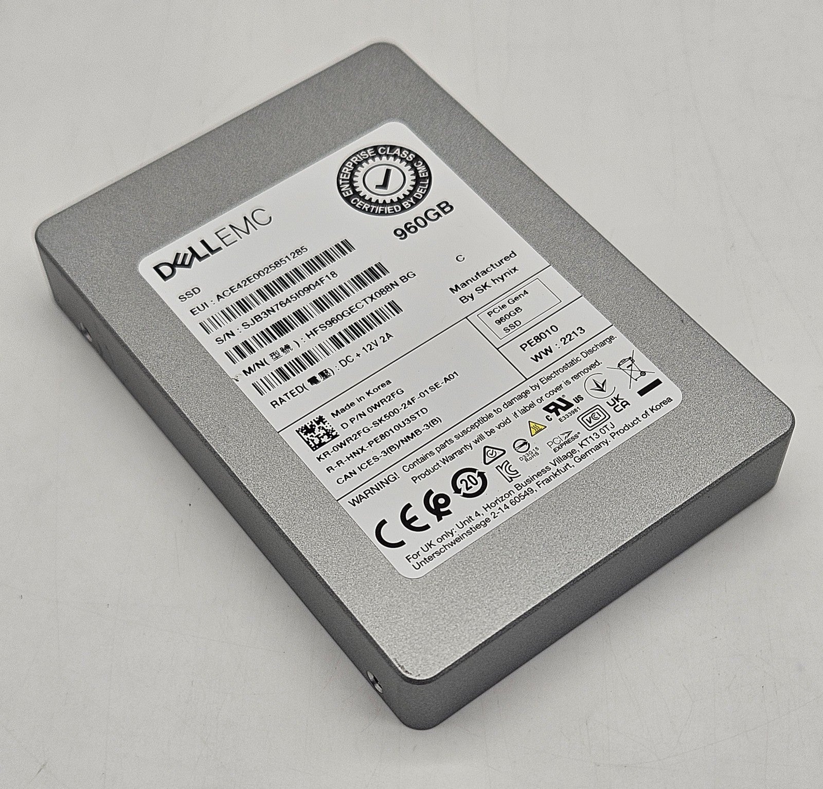 Hynix PE8010 960GB TLC Read Intensive PCIe 4x4 U.2 NVMe 2.5" SSD HFS960GECTX088N0
