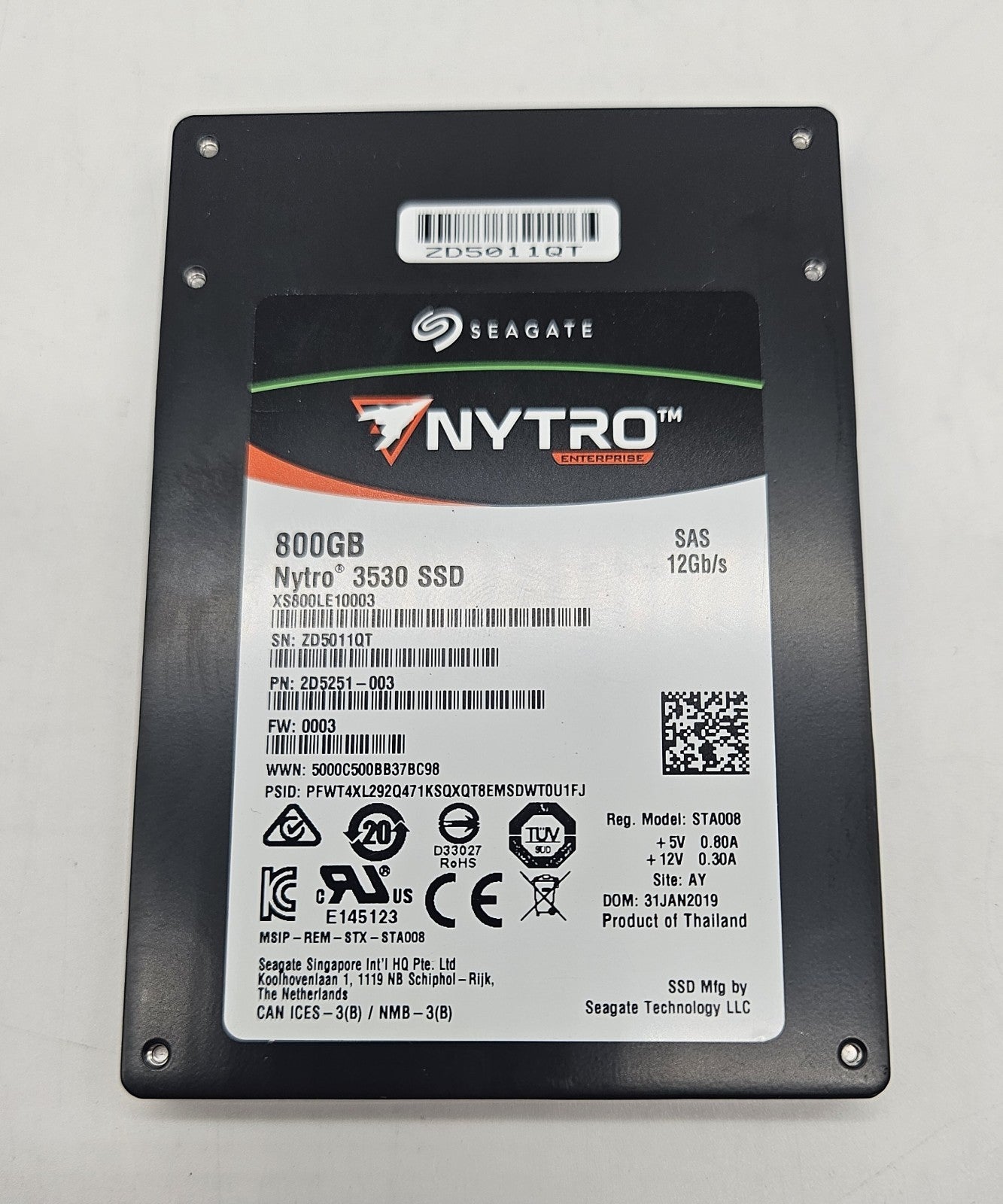 Seagate Nytro 3530 eMLC 800GB SAS 12Gbps 2.5" SSD XS800LE100031