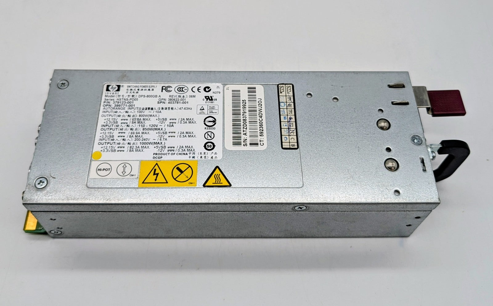 HP 403781-001 379123-001 1000Watt PSU For Proliant ML350 ML370 DL380 DL385P0