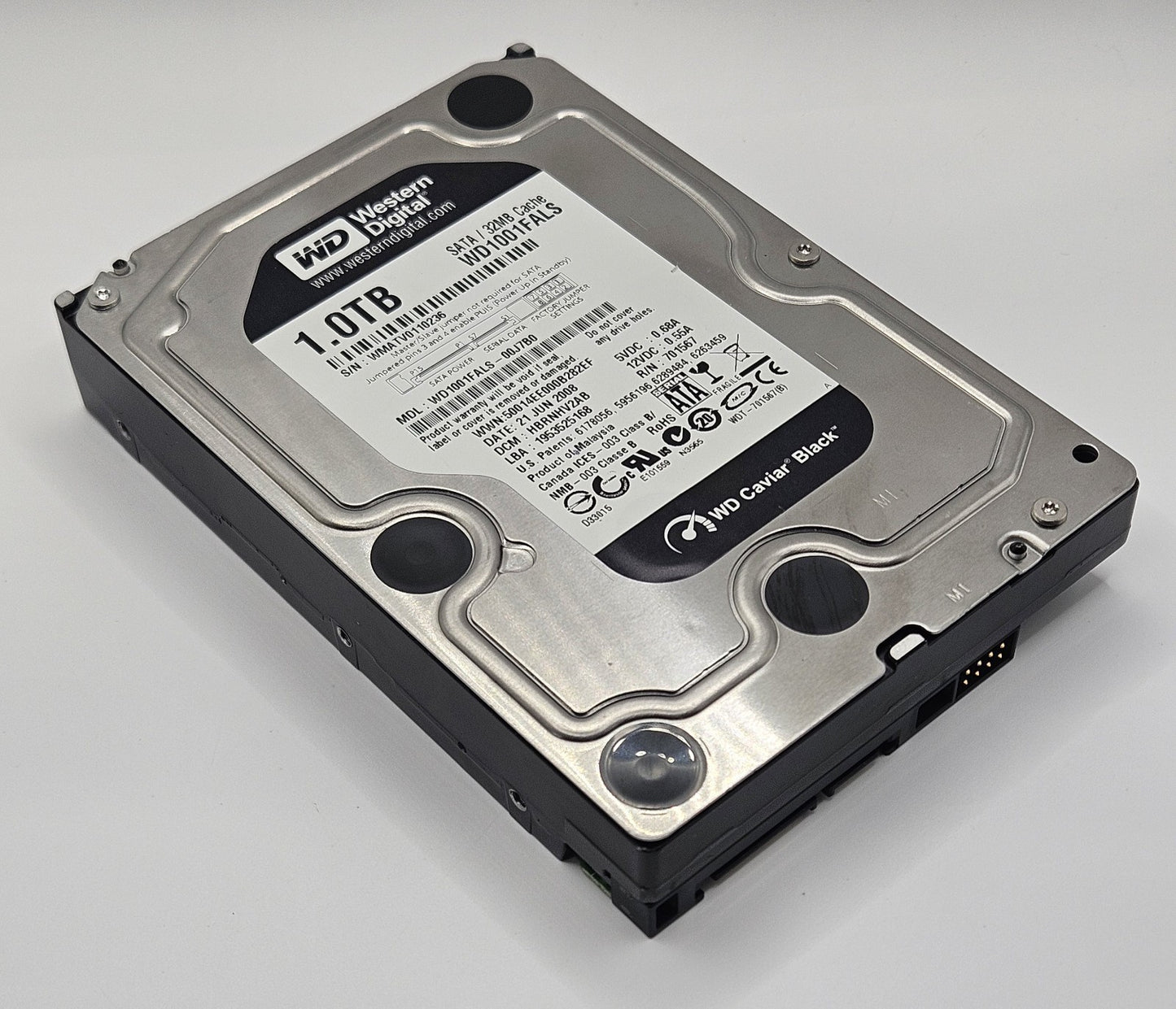 Western Digital Caviar Black 1TB 7200RPM SATA 3Gbps 3.5" Hard Drive WD1001FALS0