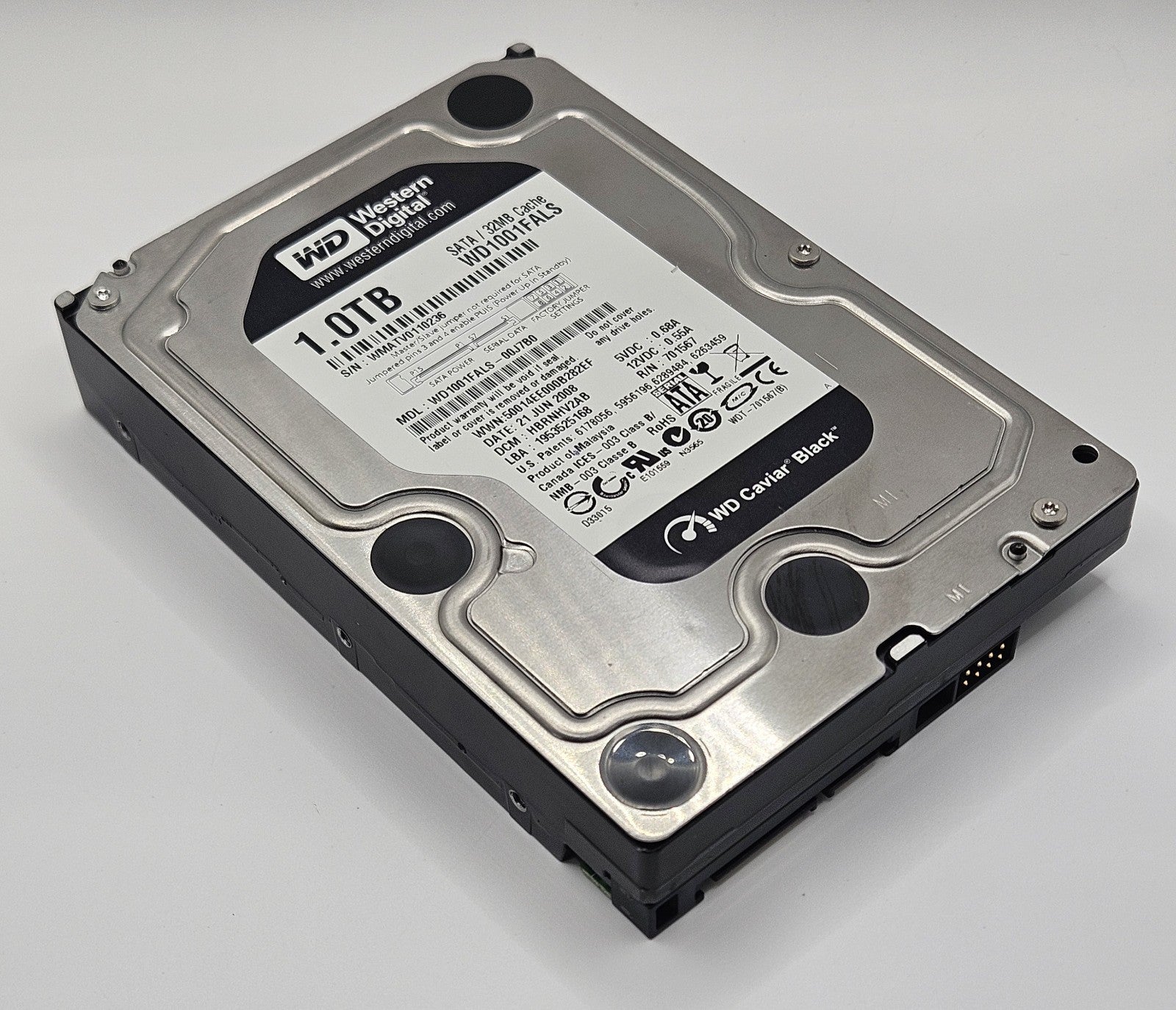 Western Digital Caviar Black 1TB 7200RPM SATA 3Gbps 3.5" Hard Drive WD1001FALS0