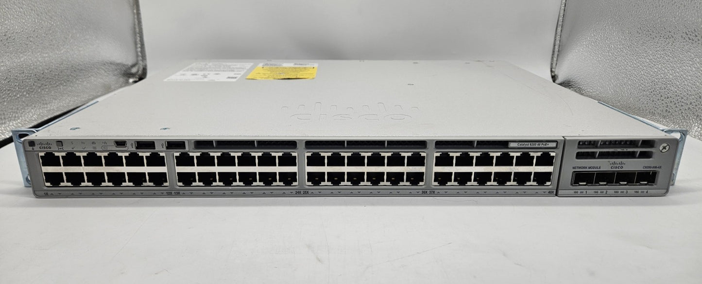 Cisco Catalyst 9200 48-Port GbE PoE+ Network Switch w/ Module 1x PSU C9200-48P-E1