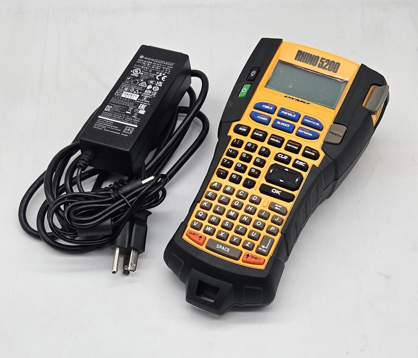 Dymo Rhino 5200 Industrial Label Maker Code 39 and Code 128 bar codes on 3/4"0