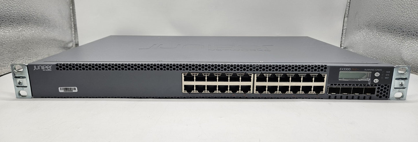 Juniper 24-Port GbE PoE+ & 4-Port 10GB SFP+ Network Switch EX3300-24P1