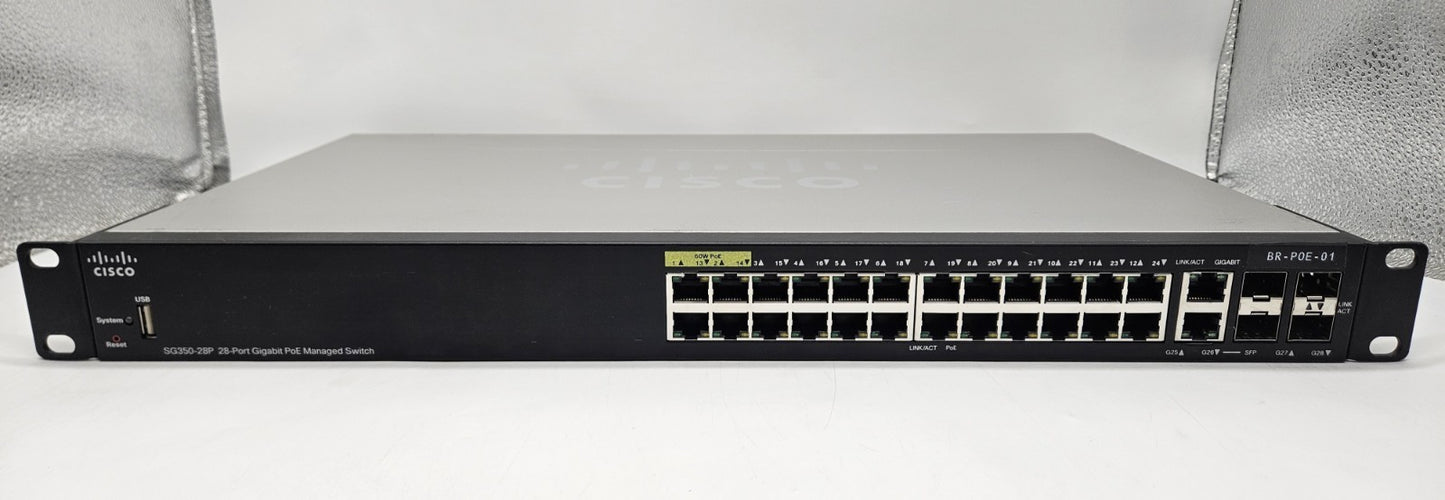 Cisco SG350-28 24-Port PoE GbE + 4-Port SFP Network Switch SG350-28P1
