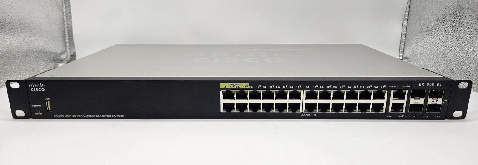 Cisco SG350-28 24-Port PoE GbE + 4-Port SFP Network Switch SG350-28P1