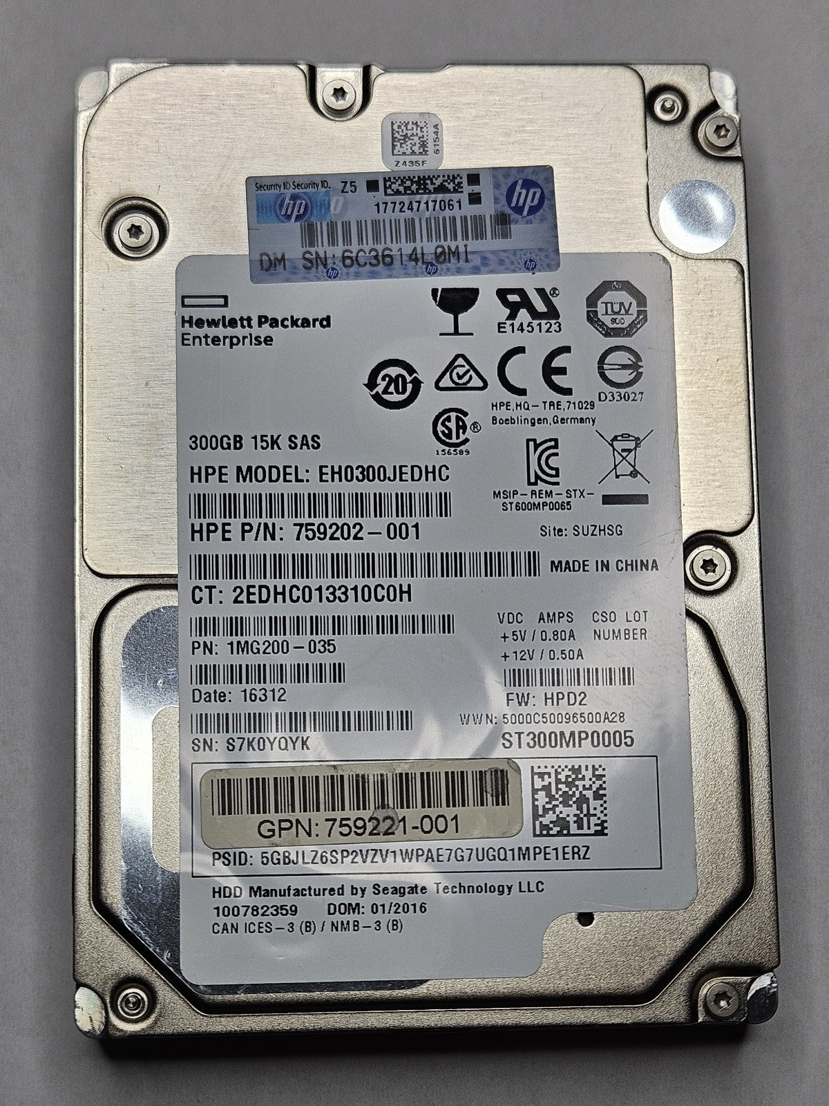 Seagate 15K.5 300GB 15000RPM SAS 12Gbps 128MB Cache 2.5" Hard Drive ST300MP00051
