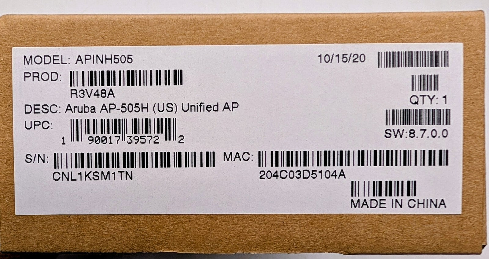 New Sealed Aruba AP-505H Dual Band 802.11ax 1.50 Gbit/s Wireless Access Point1