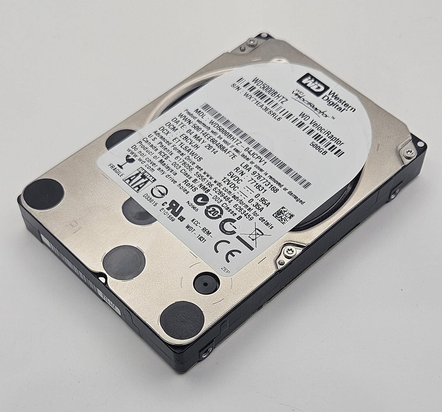 Western Digital VelociRaptor 500GB 10k RPM SATA 6Gbps 2.5" Hard Drive WD5000BHTZ0