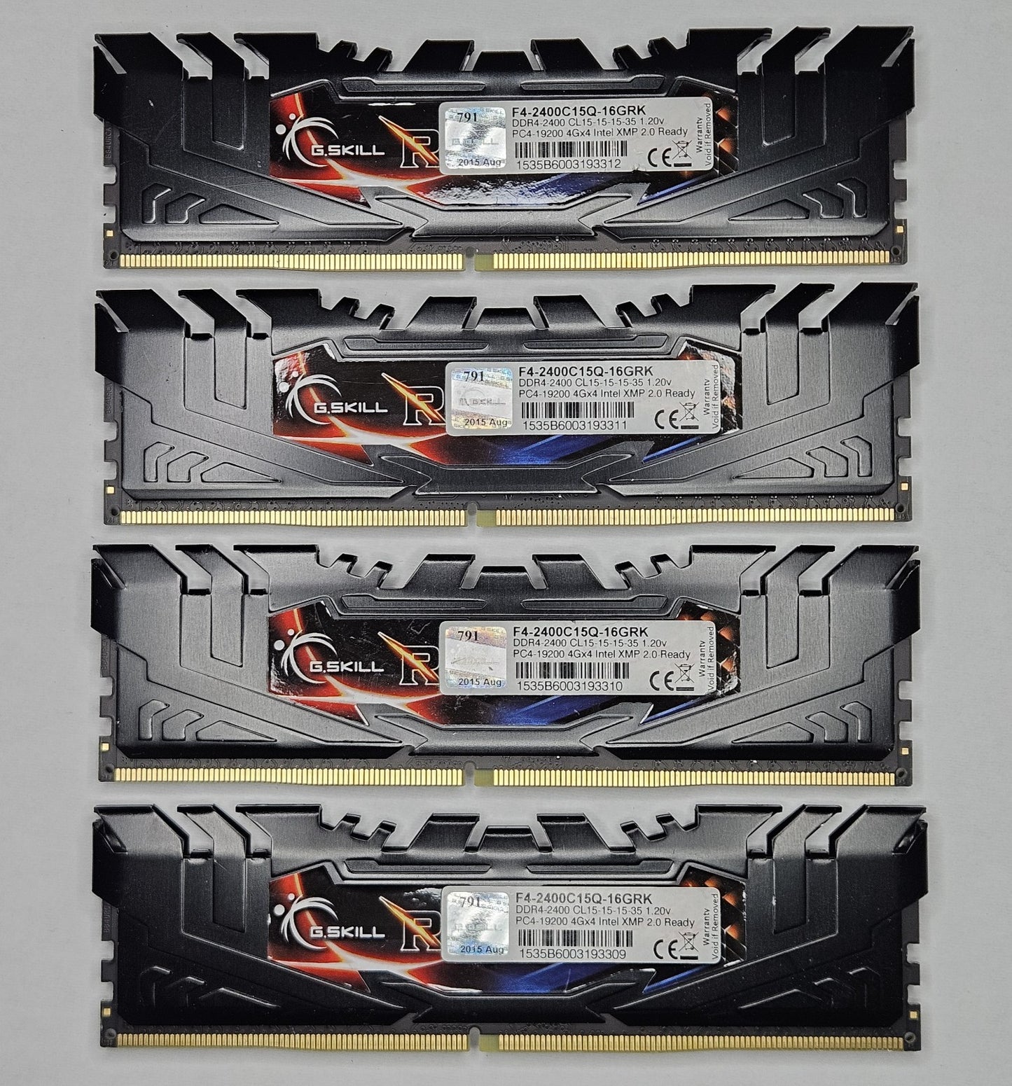 Ripjaws 16GB Kit (4X4GB) PC4-19200 DDR4-2400MHz Desktop RAM F4-2400C15Q-16GRK0